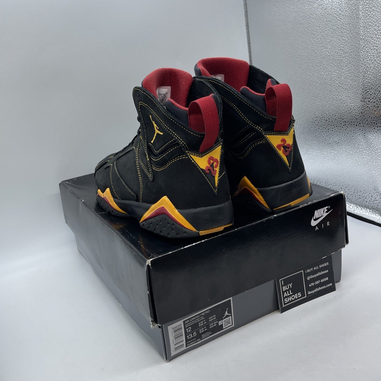 Size 12 - Jordan 7 Retro Citrus Black Orange Red Suede (CU9307-081)