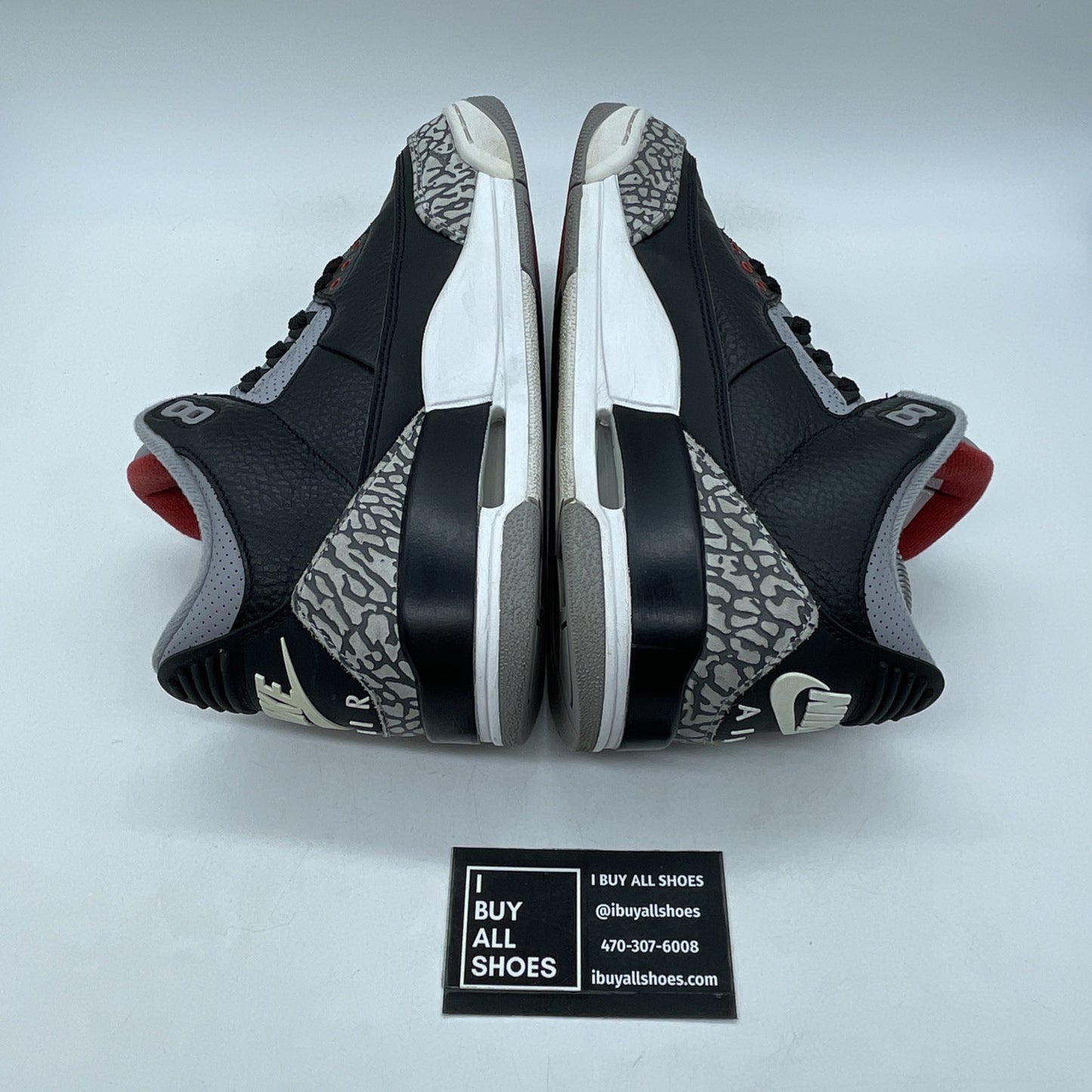 Size 7 - Jordan 3 Retro OG Mid Black Cement Grey Suede Leather (854262-001)