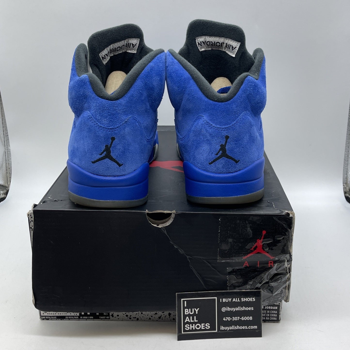 Size 11.5 - Air Jordan 5 Retro Blue Suede Silver (136027-401)