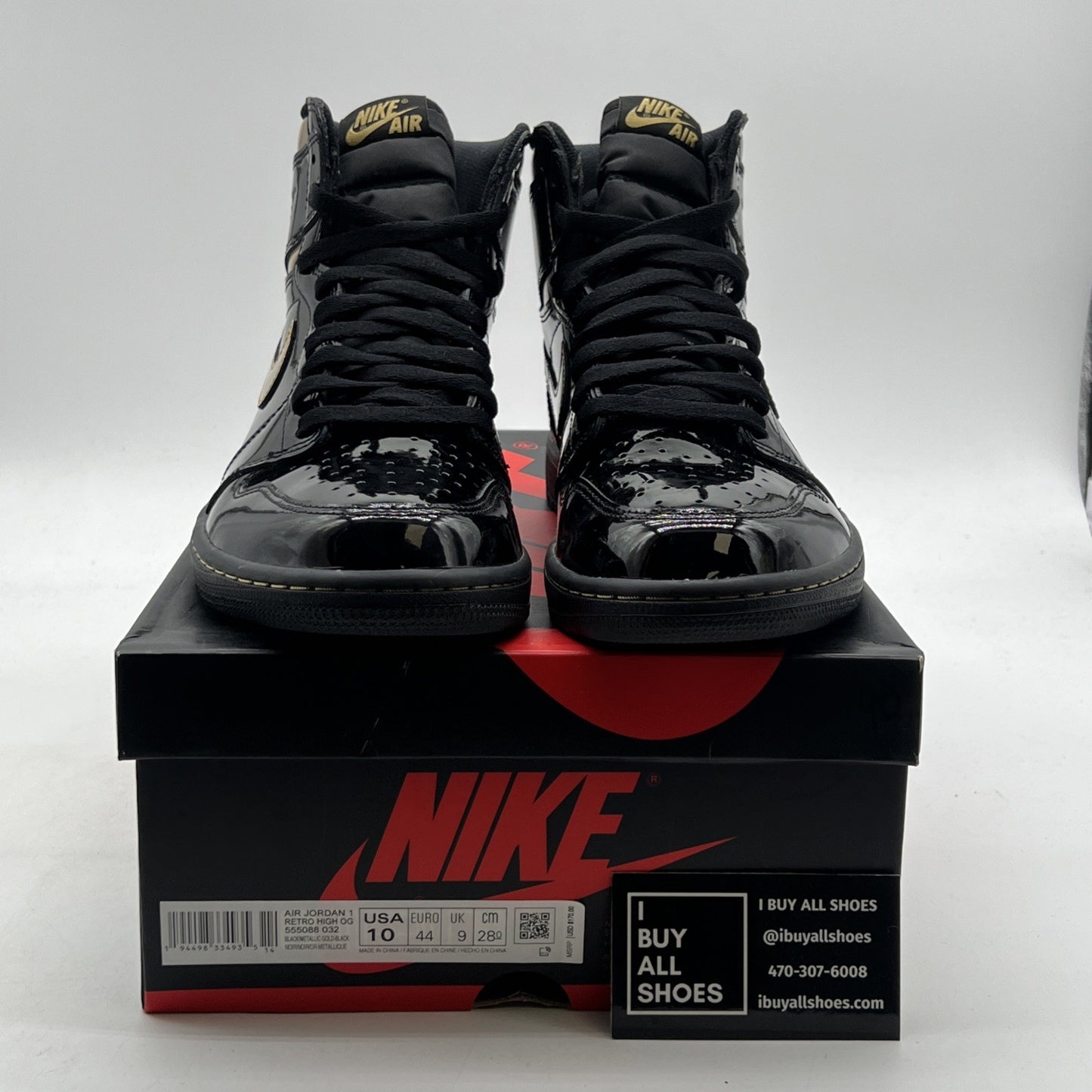 Size 10 - Air Jordan 1 Black 2020 (555088-032)