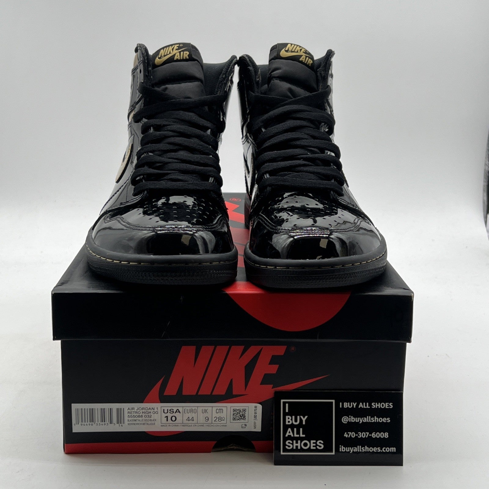 Size 10 - Air Jordan 1 Black 2020 (555088-032)