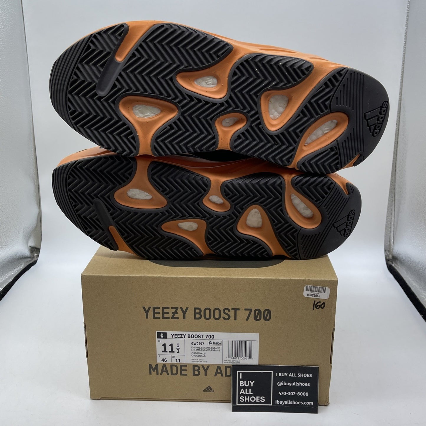 Size 11.5 - adidas Yeezy Boost 700 Enflame Amber Brown Suede Leather (GW0297)