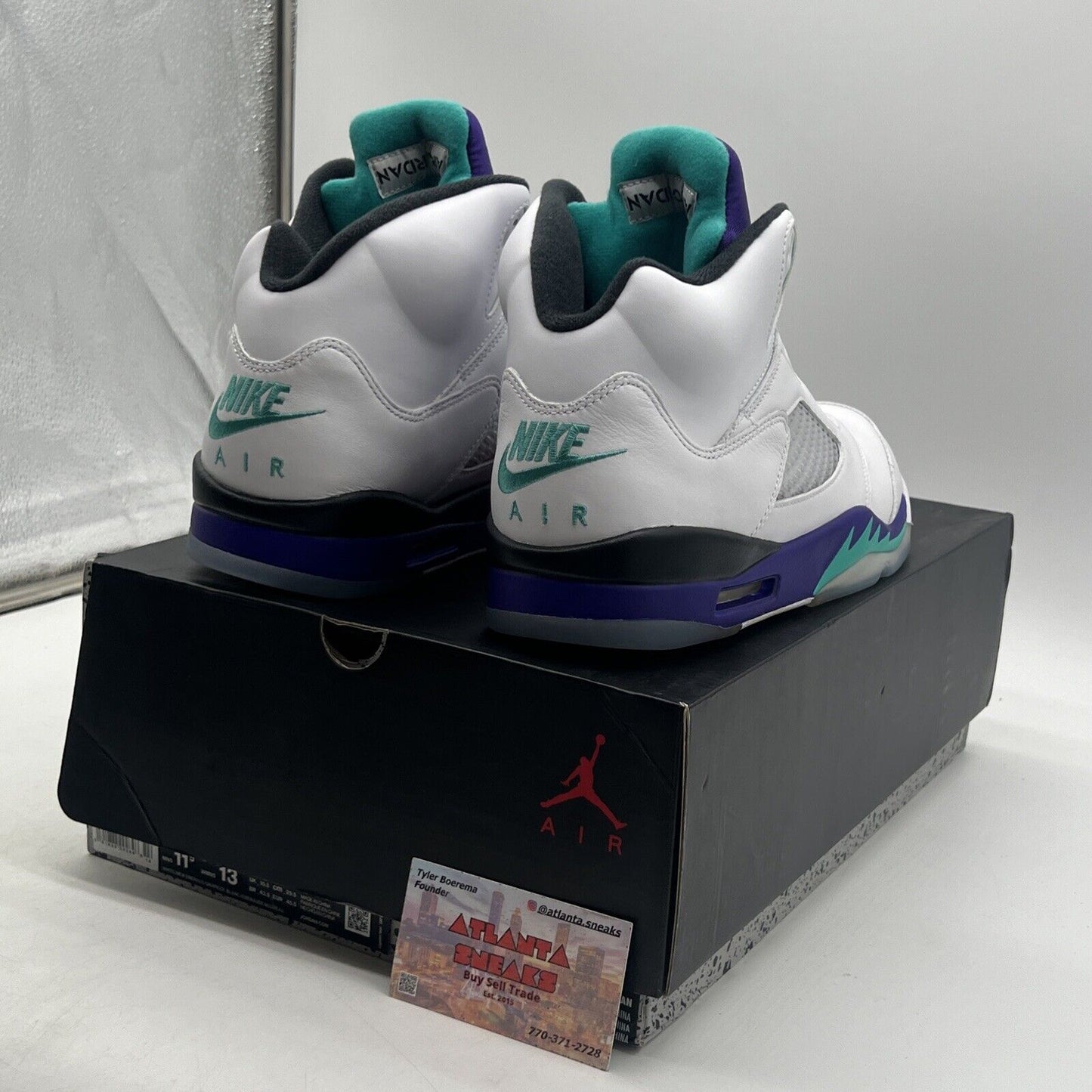 Size 11.5 - Air Jordan 5 Retro NRG Fresh Prince White Aqua Purple (AV3919-135)