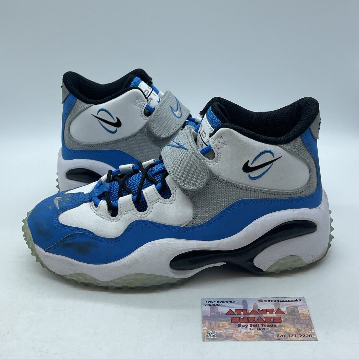 Size 9 - Nike Air Zoom Turf White Photo Blue Grey Black Suede (644104-100)