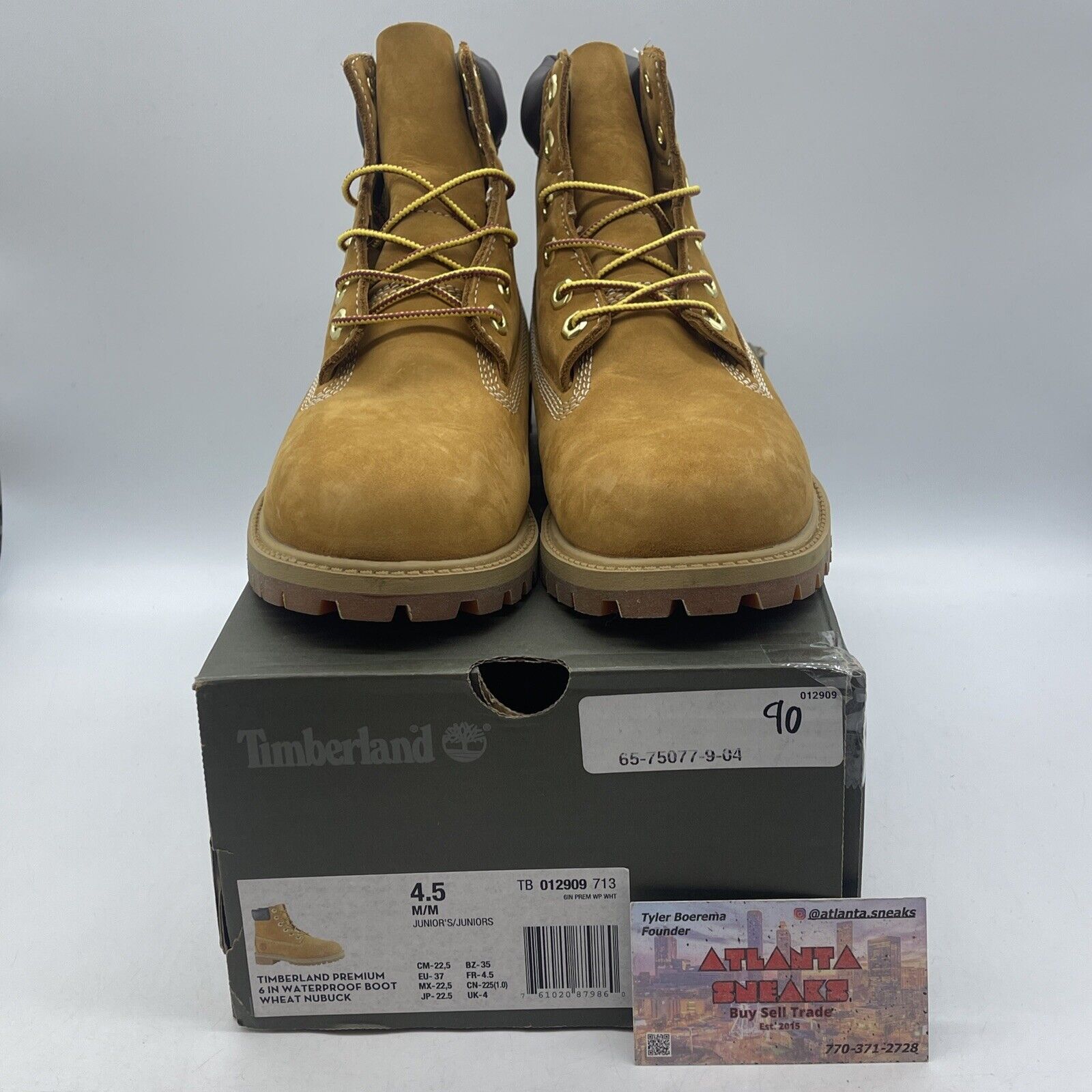 Size 4.5 Youth Timberland 6" Premium Wheat Brown Suede Leather (TB012909-713)