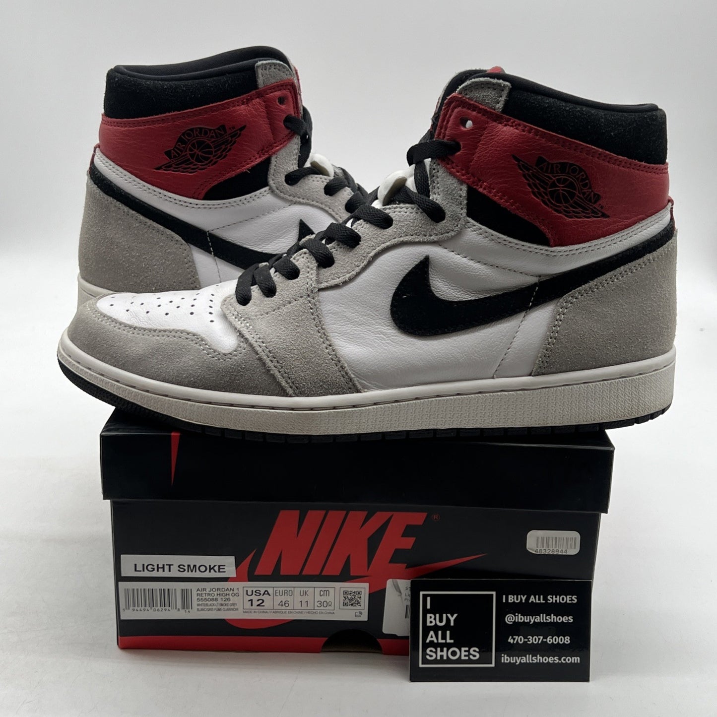 Size 12 - Air Jordan 1 Retro High OG Smoke Gray 2020 (555088-126)