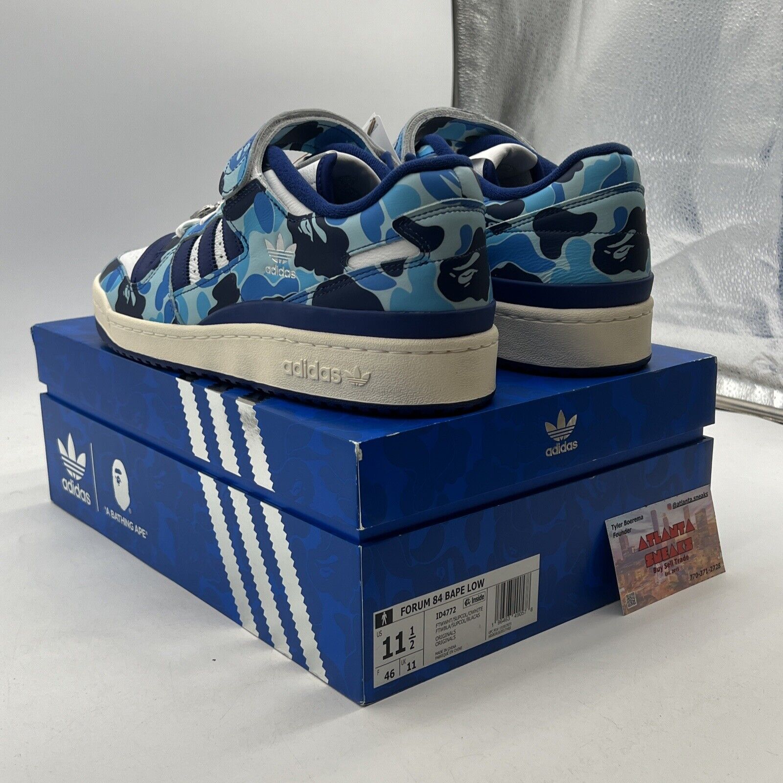 Size 11.5 -  Adidas Forum 84 Low 'Bape 30th Anniversary Blue Camo' (ID4772)