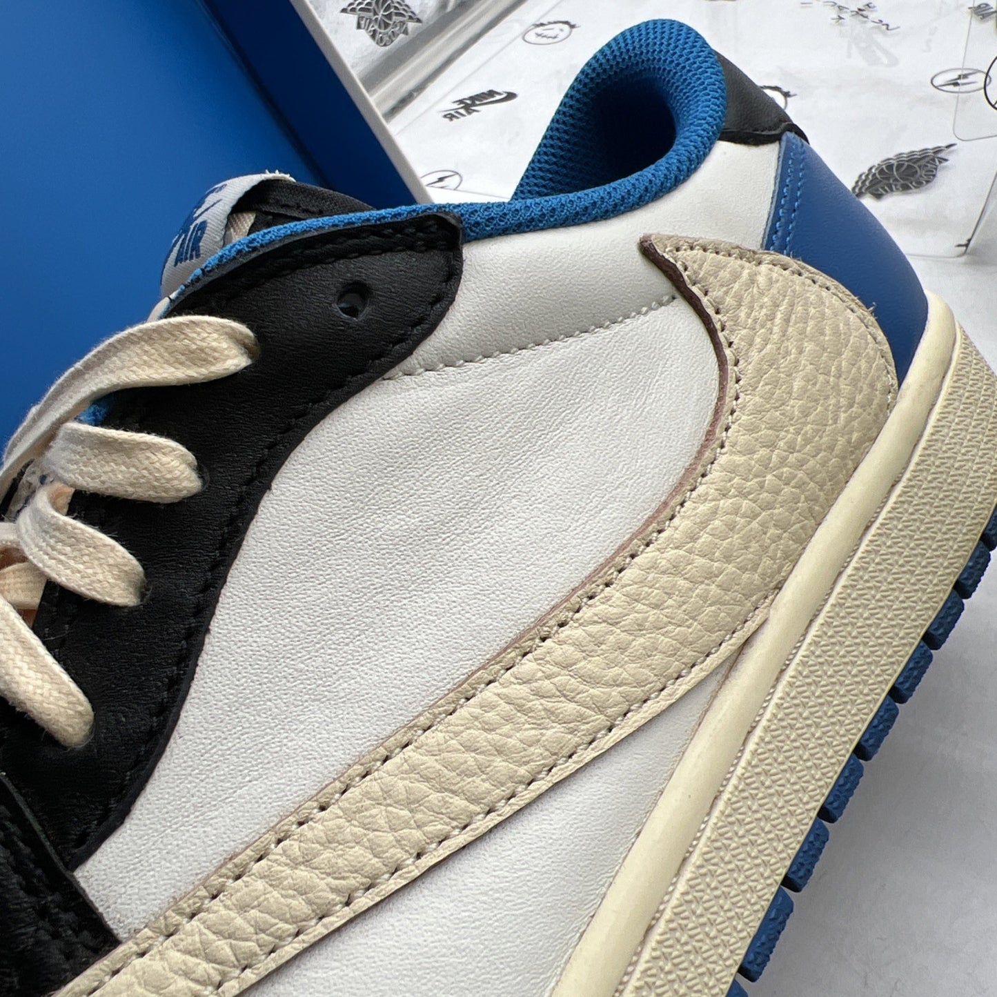 Size 11.5 - Jordan 1 Retro x Fragment DesignXTravis Scott Low Blue (DM7866-140)