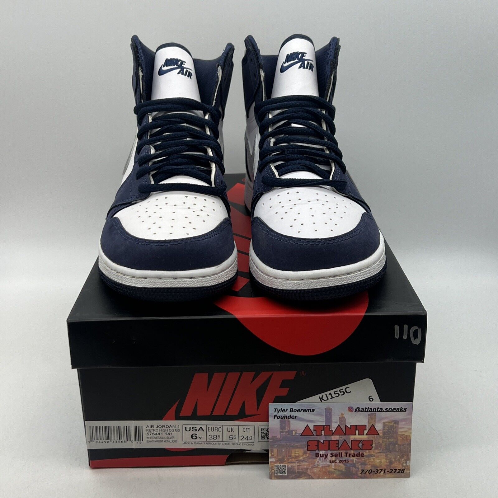 Size 6 - Jordan 1 Retro High CO.JP Midnight Navy White Leather (575441-141)