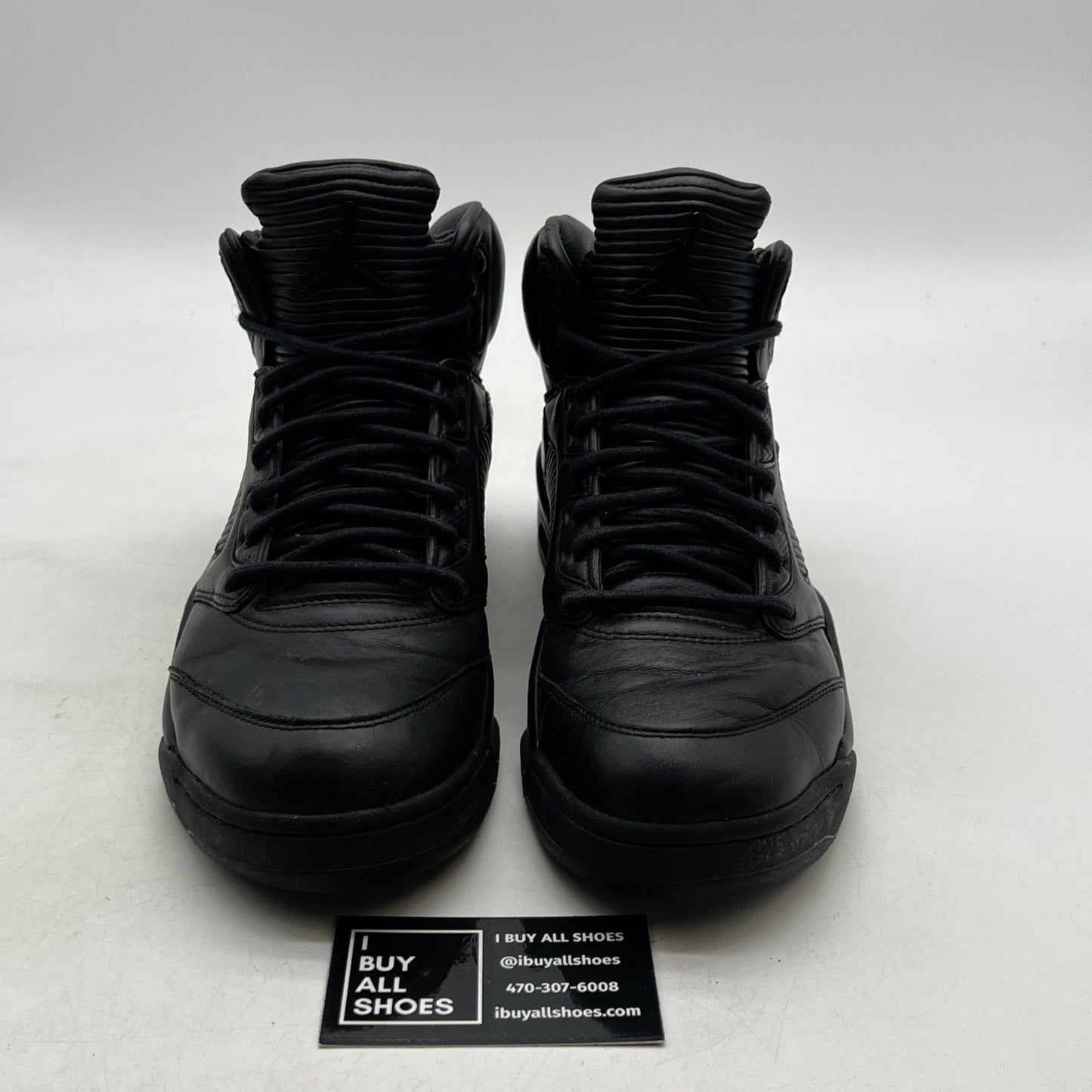 Size 9.5 - Air Jordan 5 Retro Premium Triple Black (881432-010)