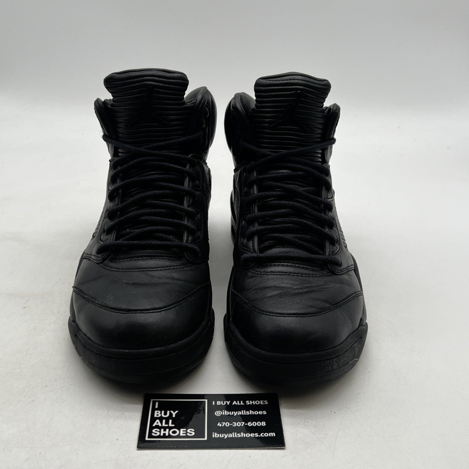 Size 9.5 - Air Jordan 5 Retro Premium Triple Black (881432-010)