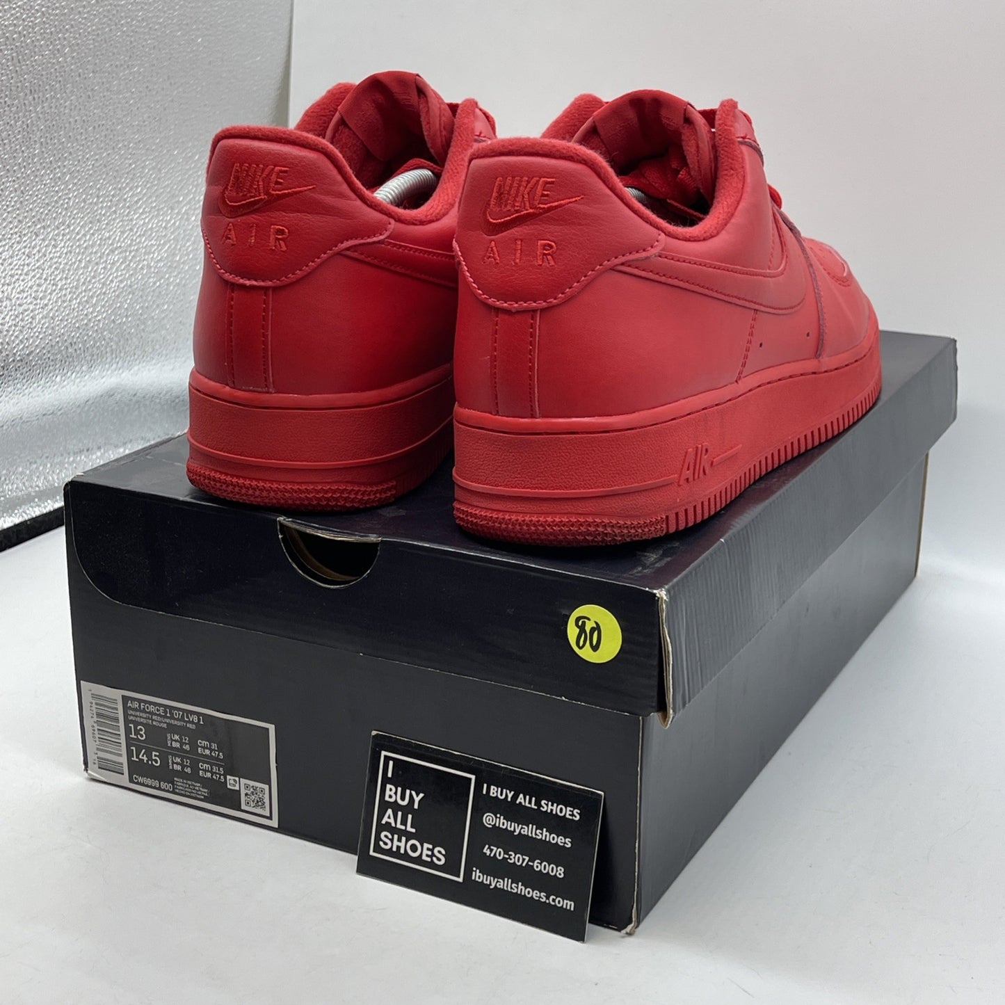 Size 13 - Nike Air Force 1 Low Triple Red Leather Suede (CW6999-600)