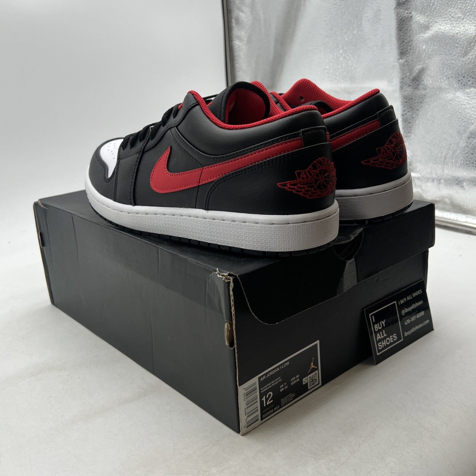 Size 12 - Air Jordan 1 Low White Toe 2022 (553558-063)