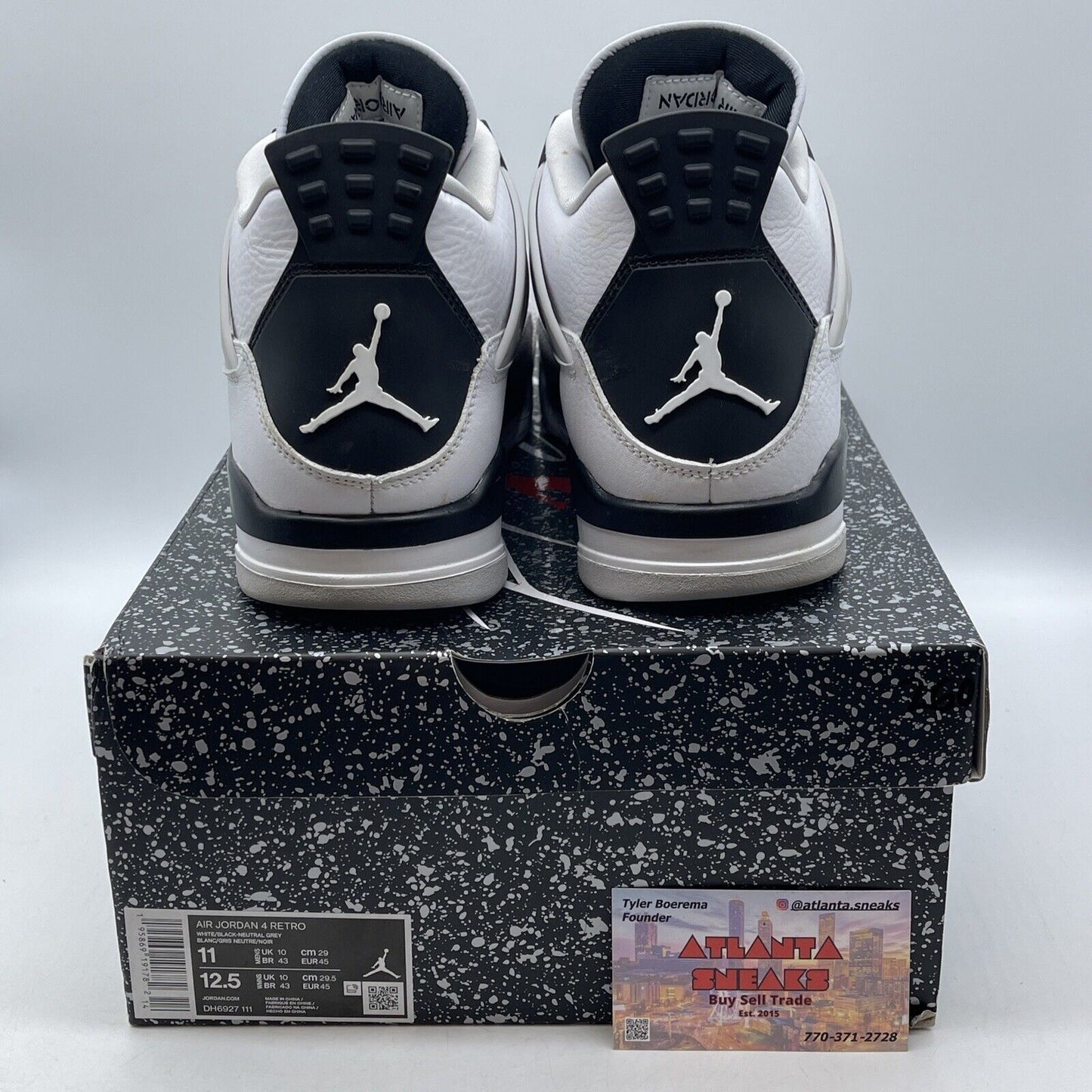 Size 11 - Jordan 4 Retro Mid Military Black White Leather (DH6927-111)