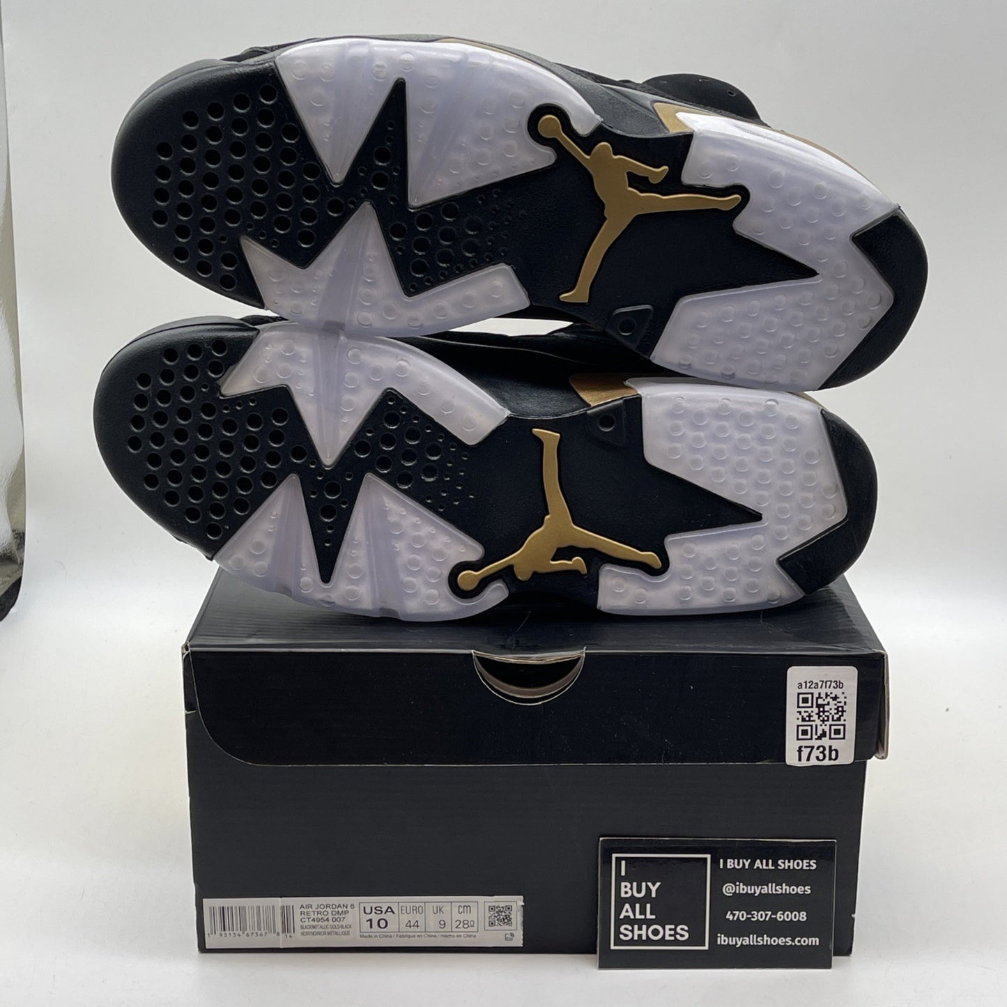 Size 10 - Jordan 6 Retro Defining Moments Black Gold Suede (CT4954-007)
