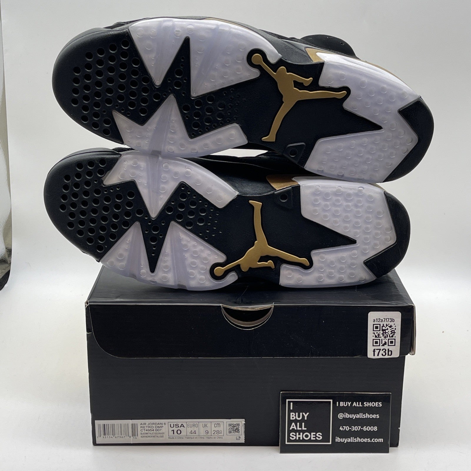 Size 10 - Jordan 6 Retro Defining Moments Black Gold Suede (CT4954-007)