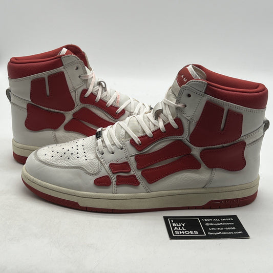 Size 12 - AMIRI Skeleton Top High White / Red Skeleton Sneakers