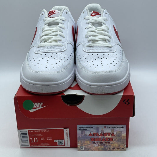 Size 10 - Nike Court Vision Low White University Red White Leather (CD5463-102)