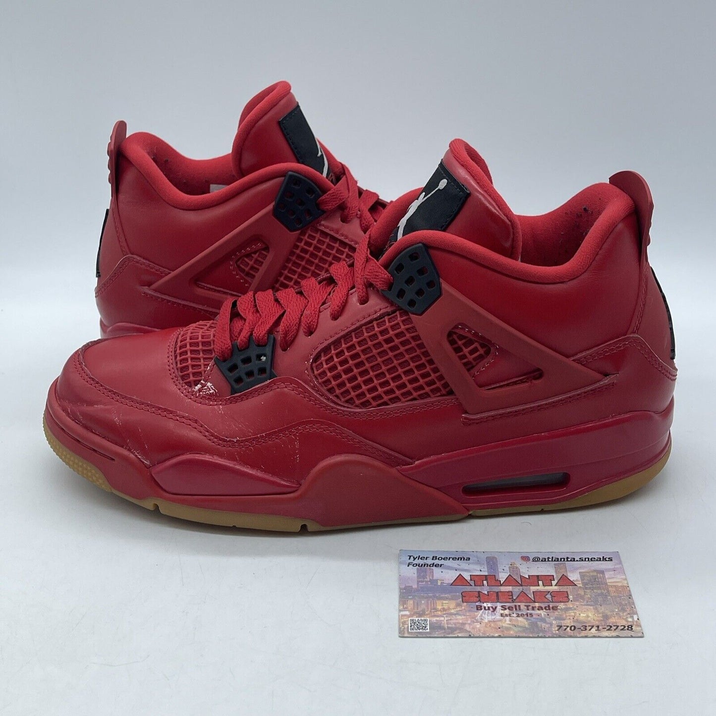 Size 10W - Air Jordan 4 Retro NRG Singles Day Red Black Leather (AV3914-600)