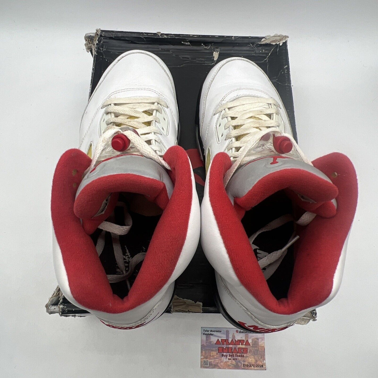 Size 11.5 - Jordan 5 Retro Mid Fire Red White Black Red Leather (DA1911-102)