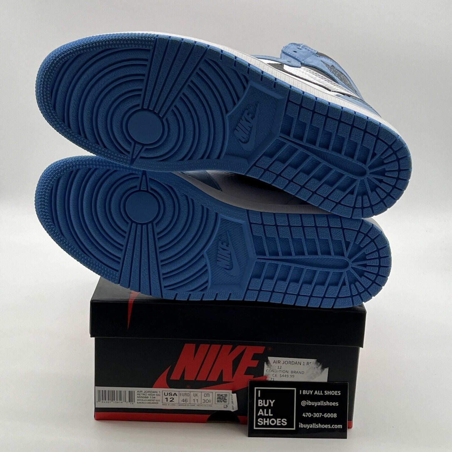 Size 12 - Air Jordan 1 Retro OG High University Blue (555088-134)