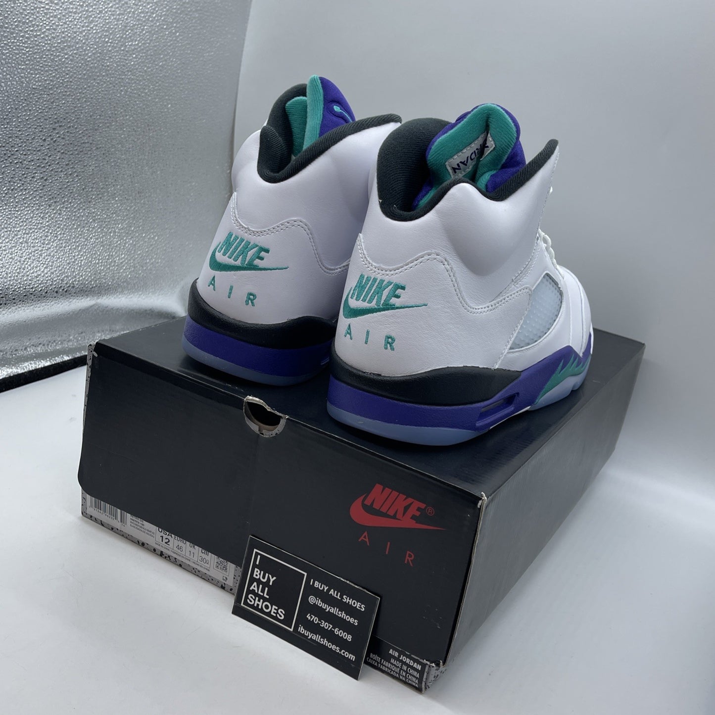 Size 12 - Air Jordan 5 Retro Grape 2013 White Leather (HQ7978-100)