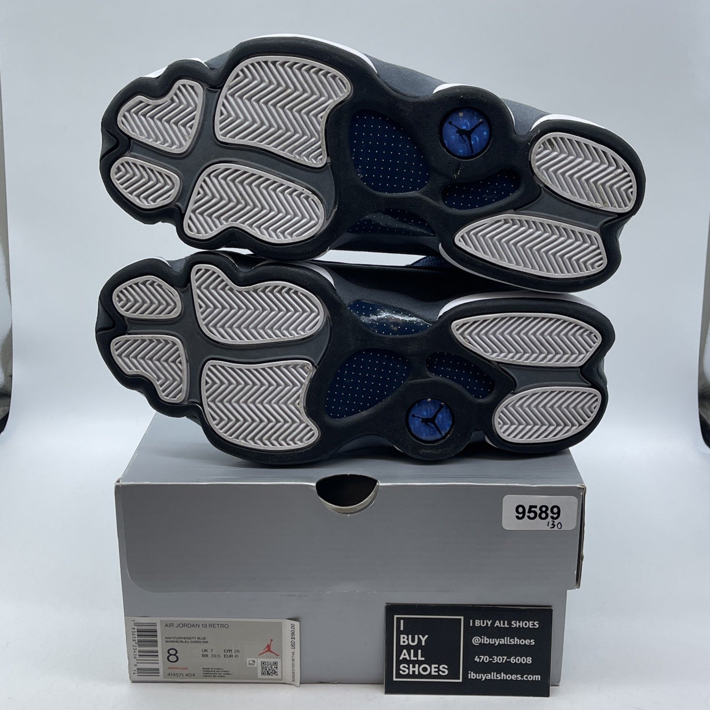 Size 8 - Jordan 13 Retro Mid Flint Grey White Leather Suede (414571-404)
