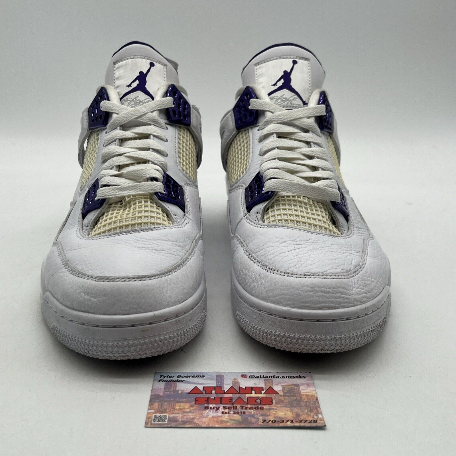 Size 13 - Jordan 4 Retro Mid Purple Metallic White Leather (CT8527-115)