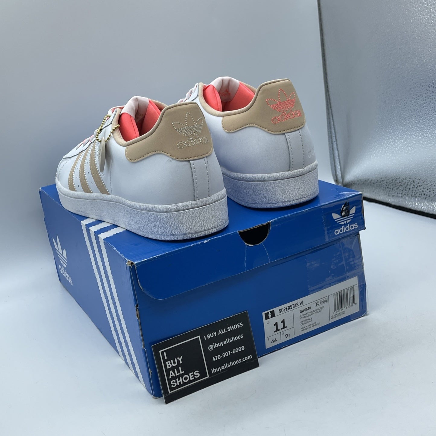 Size 11W - adidas Superstar Self Love White Pink Leather (GW0570)