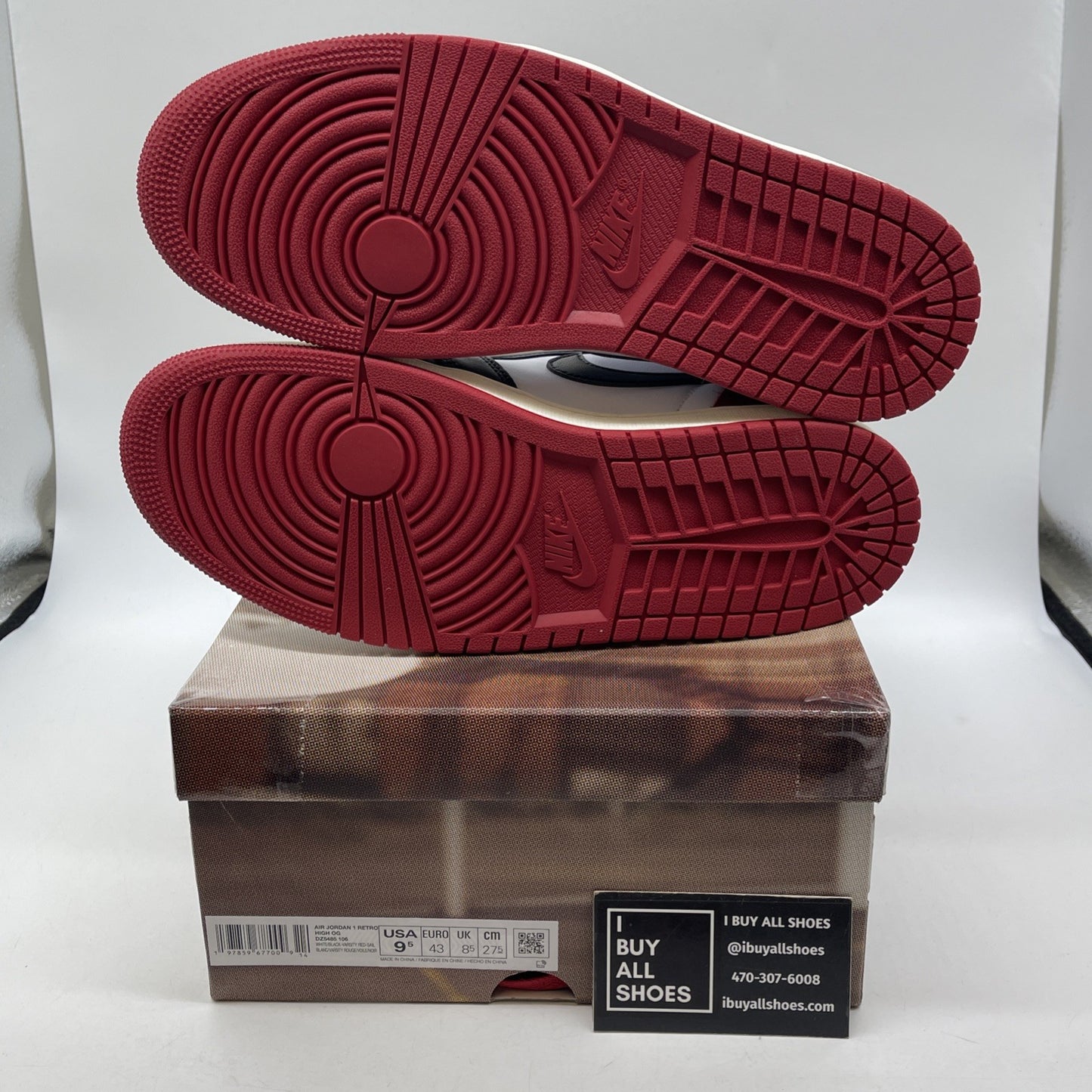 Size 9.5 - Air Jordan 1 Retro OG High Black Toe Reimagined Leather (DZ5485-106)