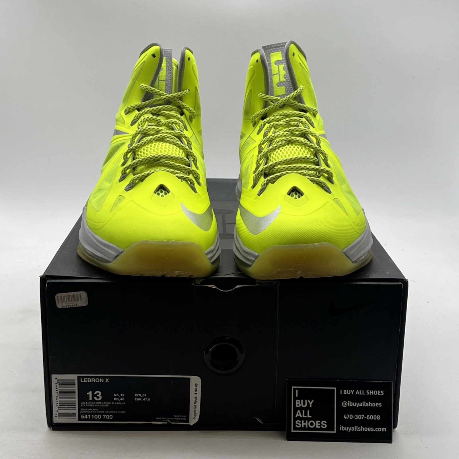 Size 13 - Nike LeBron 10 Volt - (541100-700)