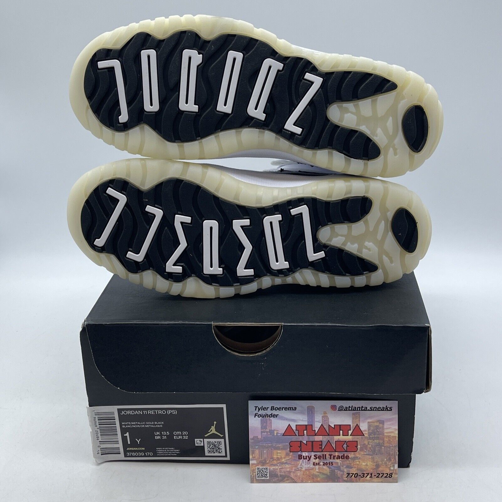 Size 1Y - Air Jordan 11 Retro Gratitude Defining Moments Black (378039-170)