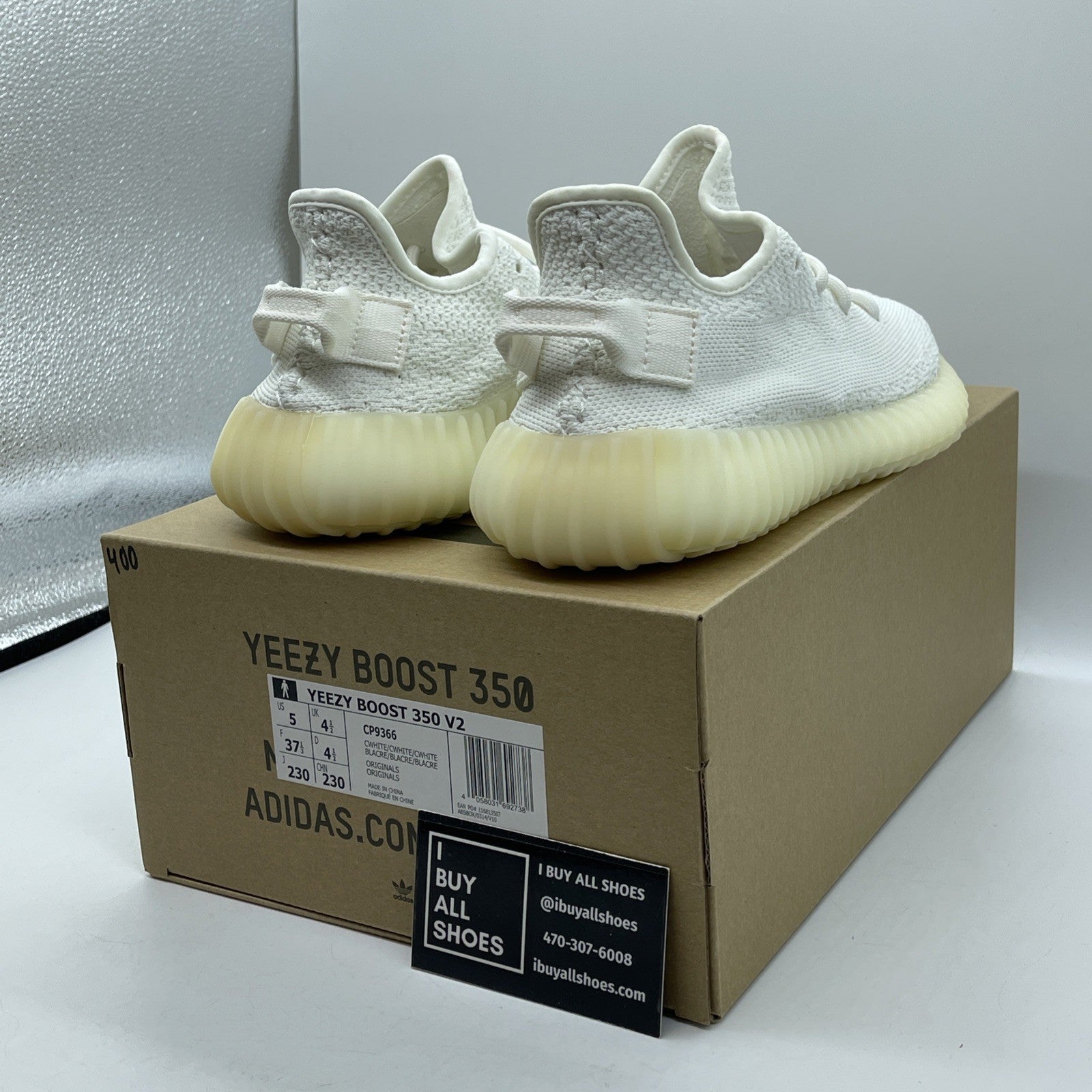 Size 5 - adidas Yeezy Boost 350 V2 Low Cream White / Triple White (CP9366)