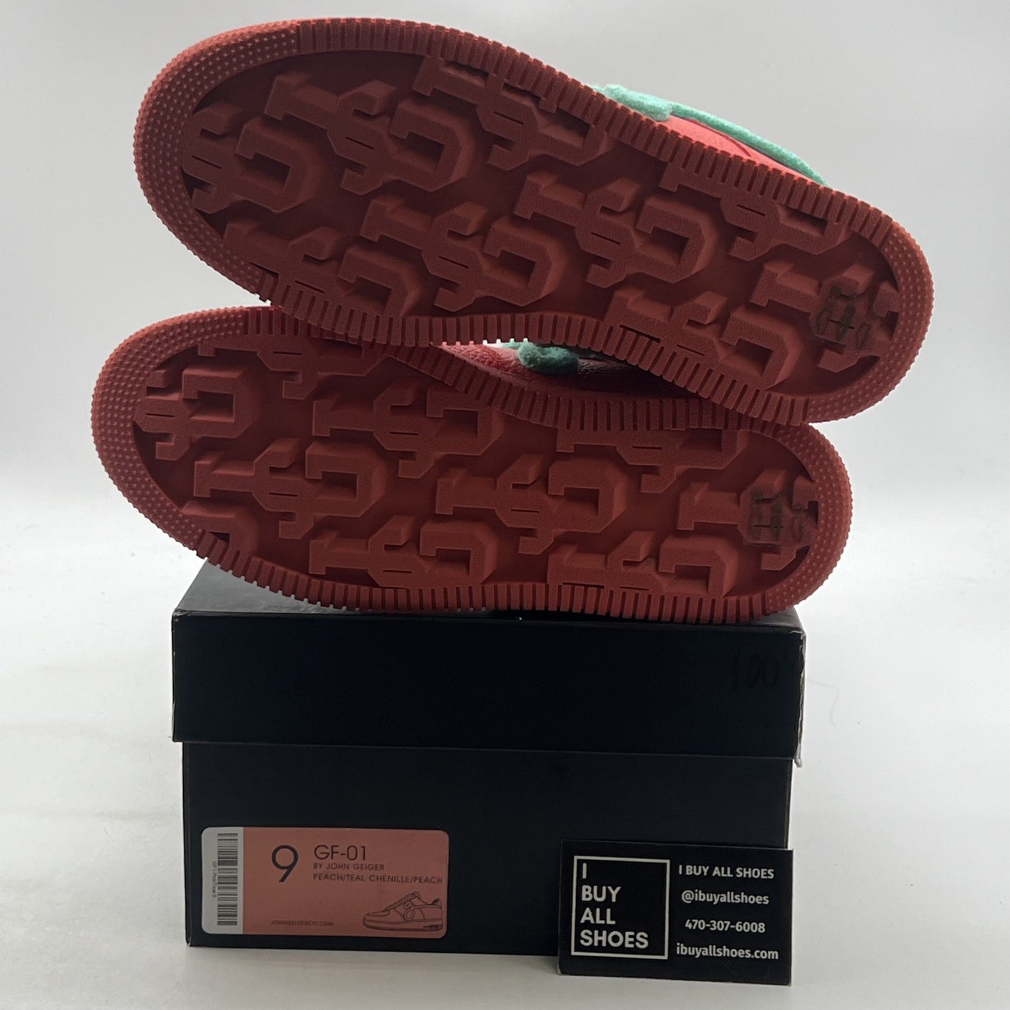 Size 9 - John Geiger GF-01 Peach Teal Chenille Banned Sneaker