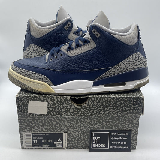 Size 11 - Jordan 3 Georgetown Blue Grey Suede Leather (CT8532-401)