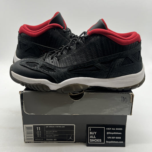 Size 11 - Air Jordan 11 Retro IE 2011 Low Black Charcoal Red (306008-001)