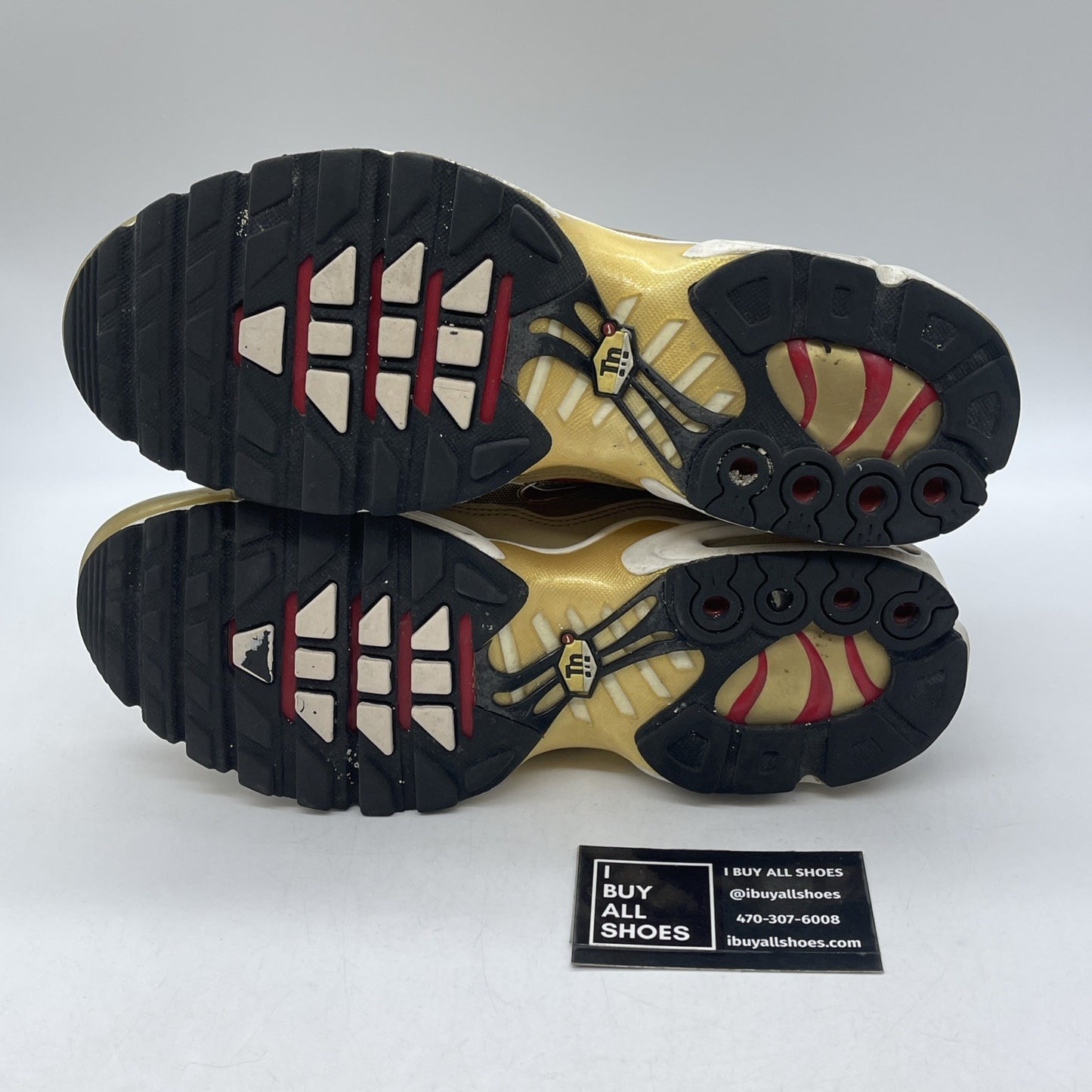 Size 9 - Nike Air Max Plus QS Metallic Gold Red Suede Leather (903827-700)