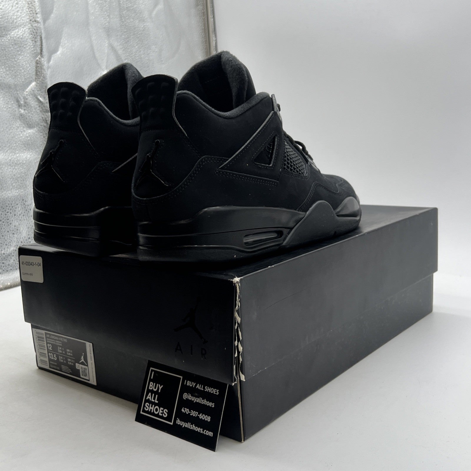 Size 12 - Air Jordan 4 Retro Mid Black Cat (CU1110-010)