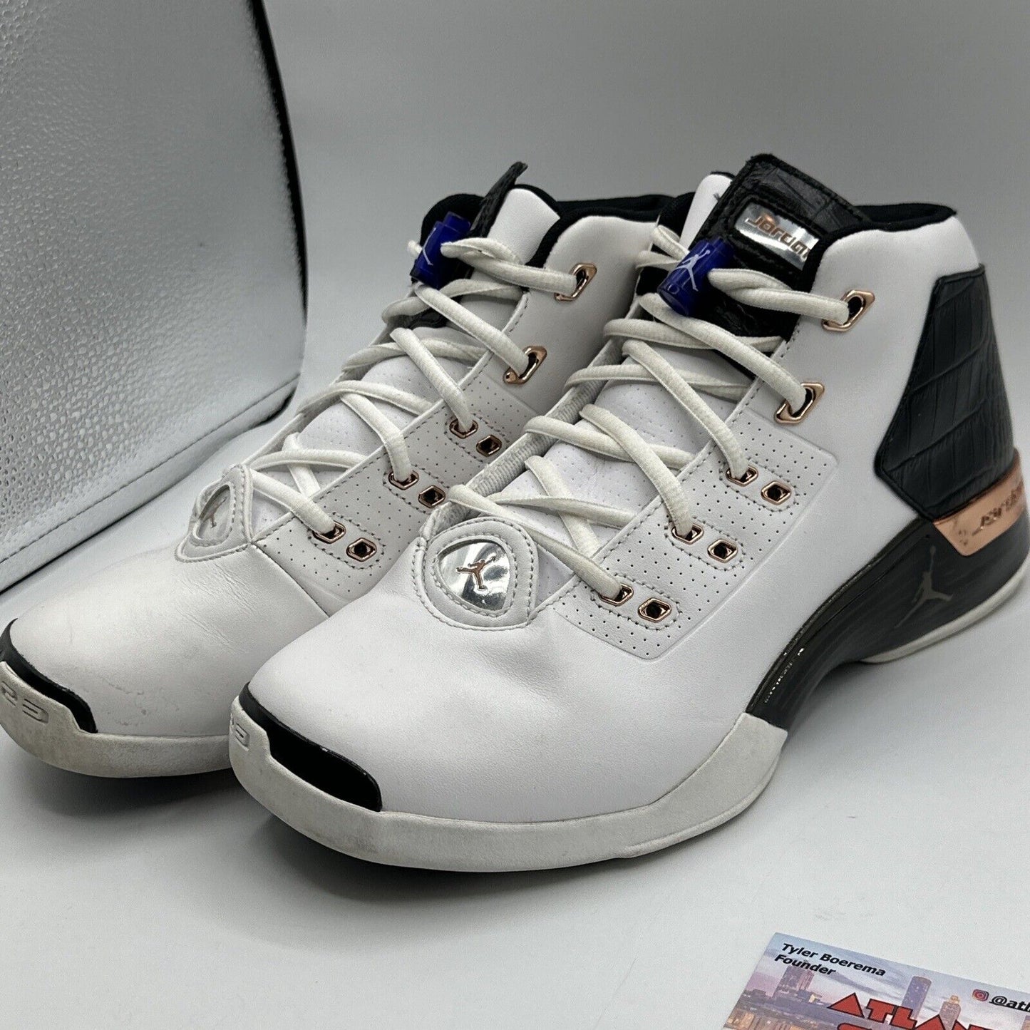 Size 9 - Jordan 17+ Retro Copper 2016 White Leather Black Bronze Purple $350 Msr