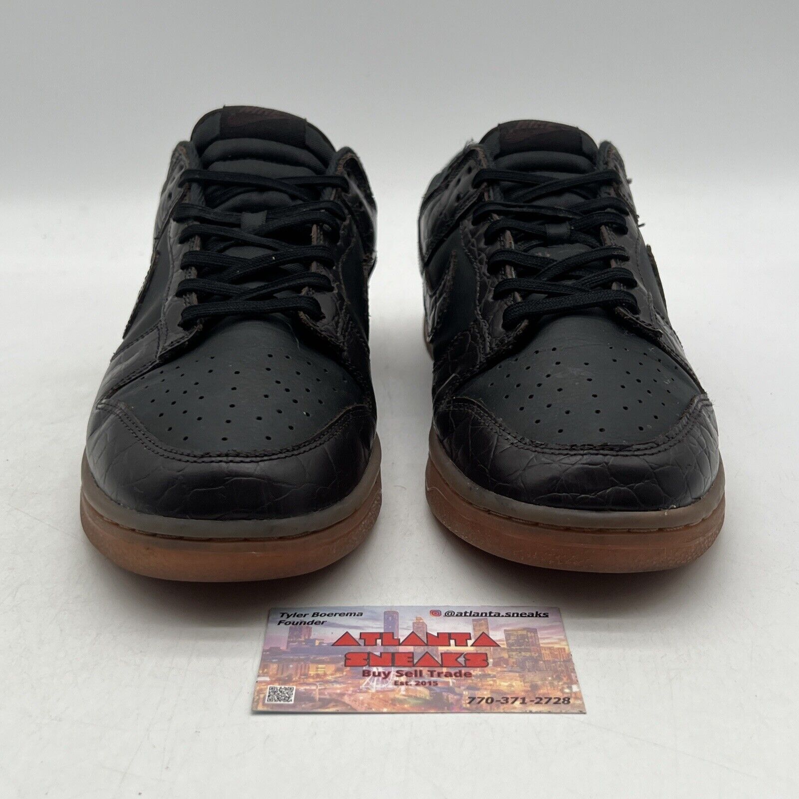 Size 11 - Nike Dunk SE Low Chocolate Croc Brown Leather (DV1024-010)