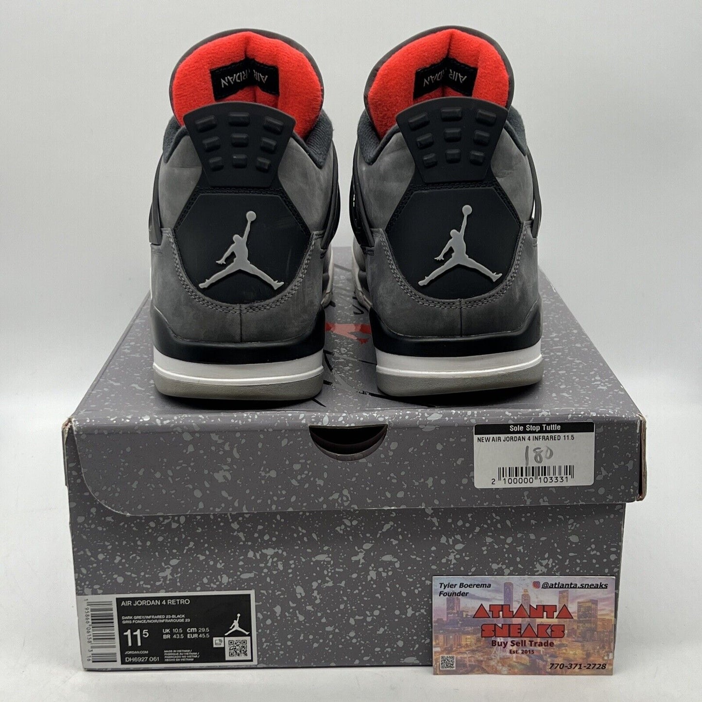 Size 11.5 - Jordan 4 Retro Mid Infrared Grey Black White Suede (DH6927-061)