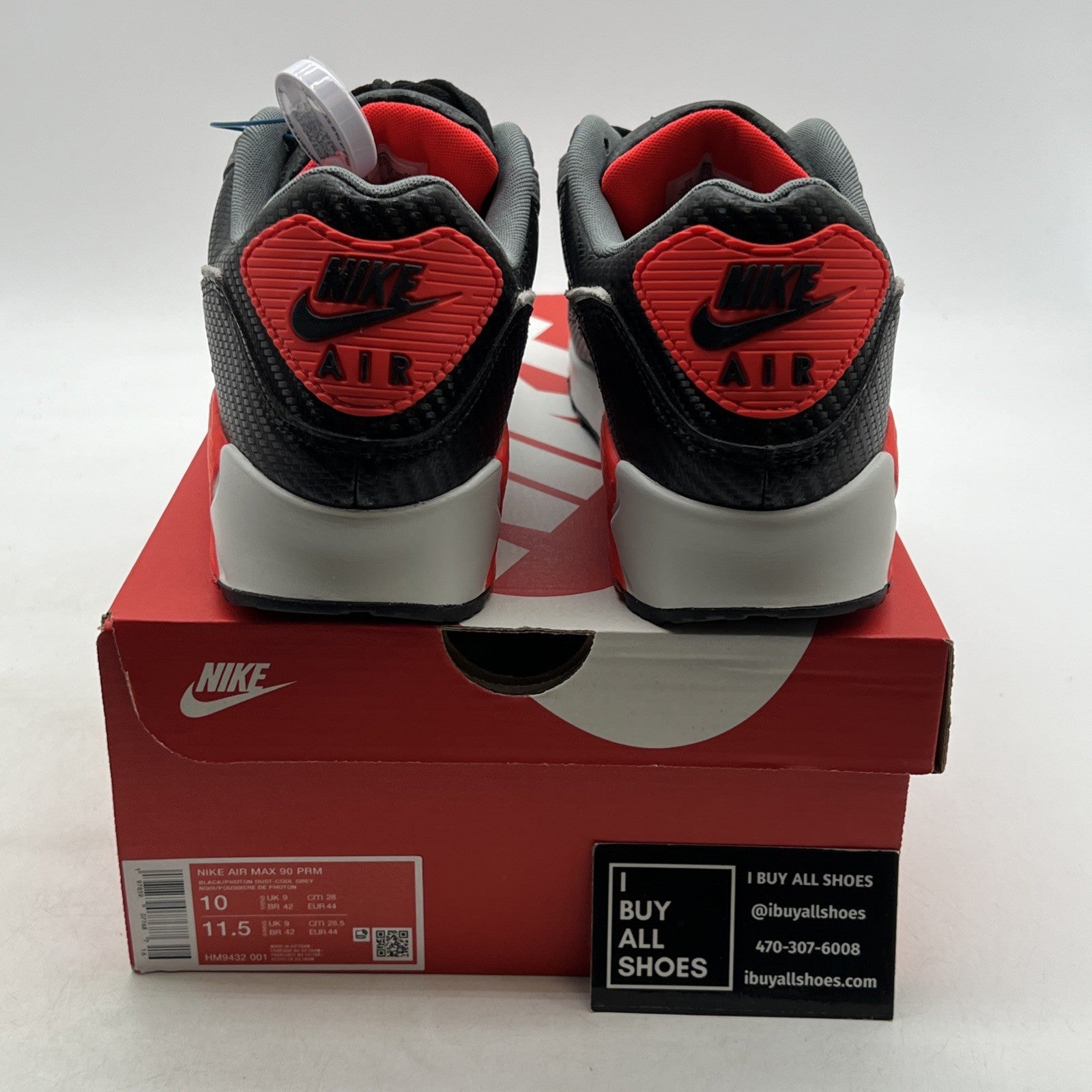 Size 10 - Nike Air Max 90 Premium Carbon Fiber Infrared (HM9432-001)