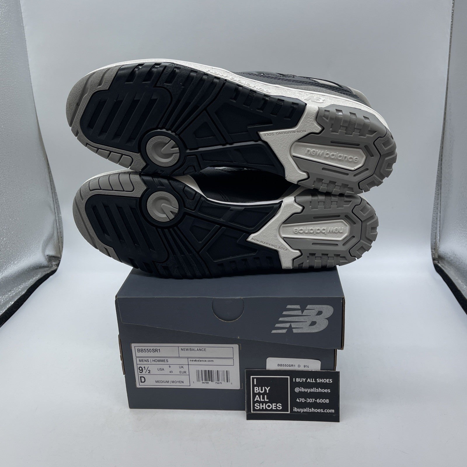 Size 9.5 - New Balance 550 Grey Black White Leather (BB550SR1)