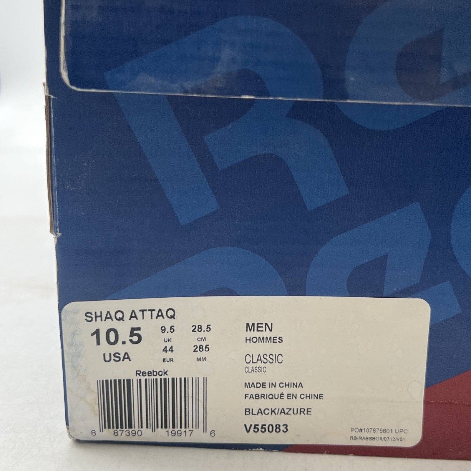 Size 10.5 - Reebok Shaq Attaq 2013 Black Azure (V55083)