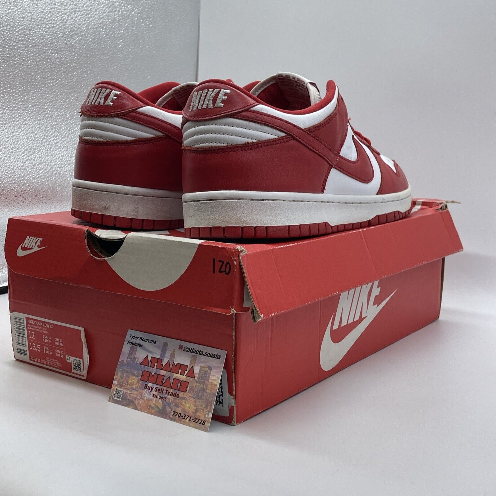 Size 12 - Nike Dunk Retro SP Low St. John's White Red Leather (CU1727-100)