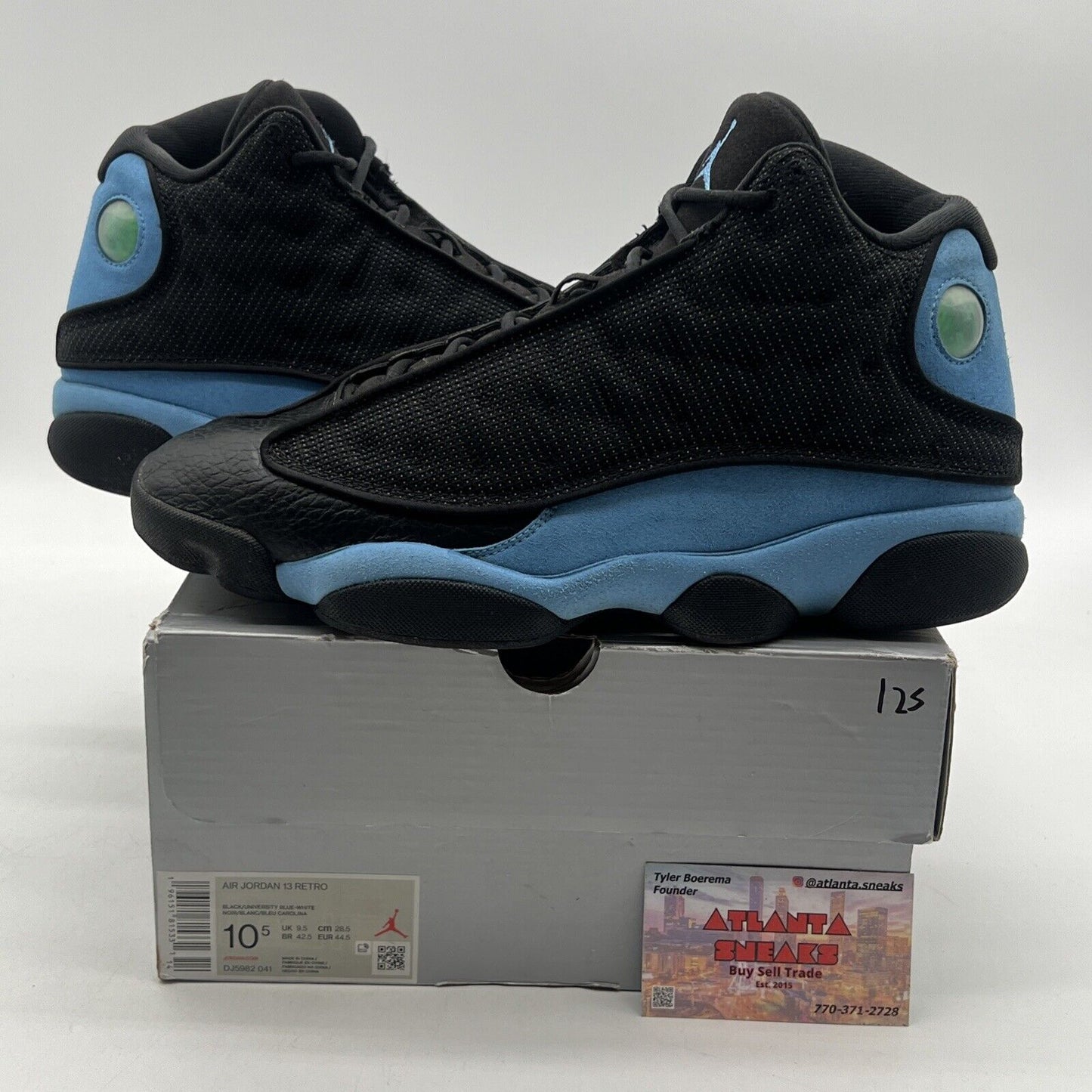 Size 10.5 - Jordan 13 Retro Mid Black University Blue Leather (DJ5982-041)
