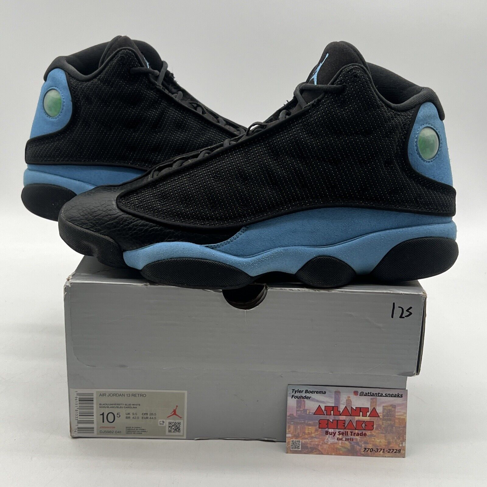 Size 10.5 - Jordan 13 Retro Mid Black University Blue Leather (DJ5982-041)