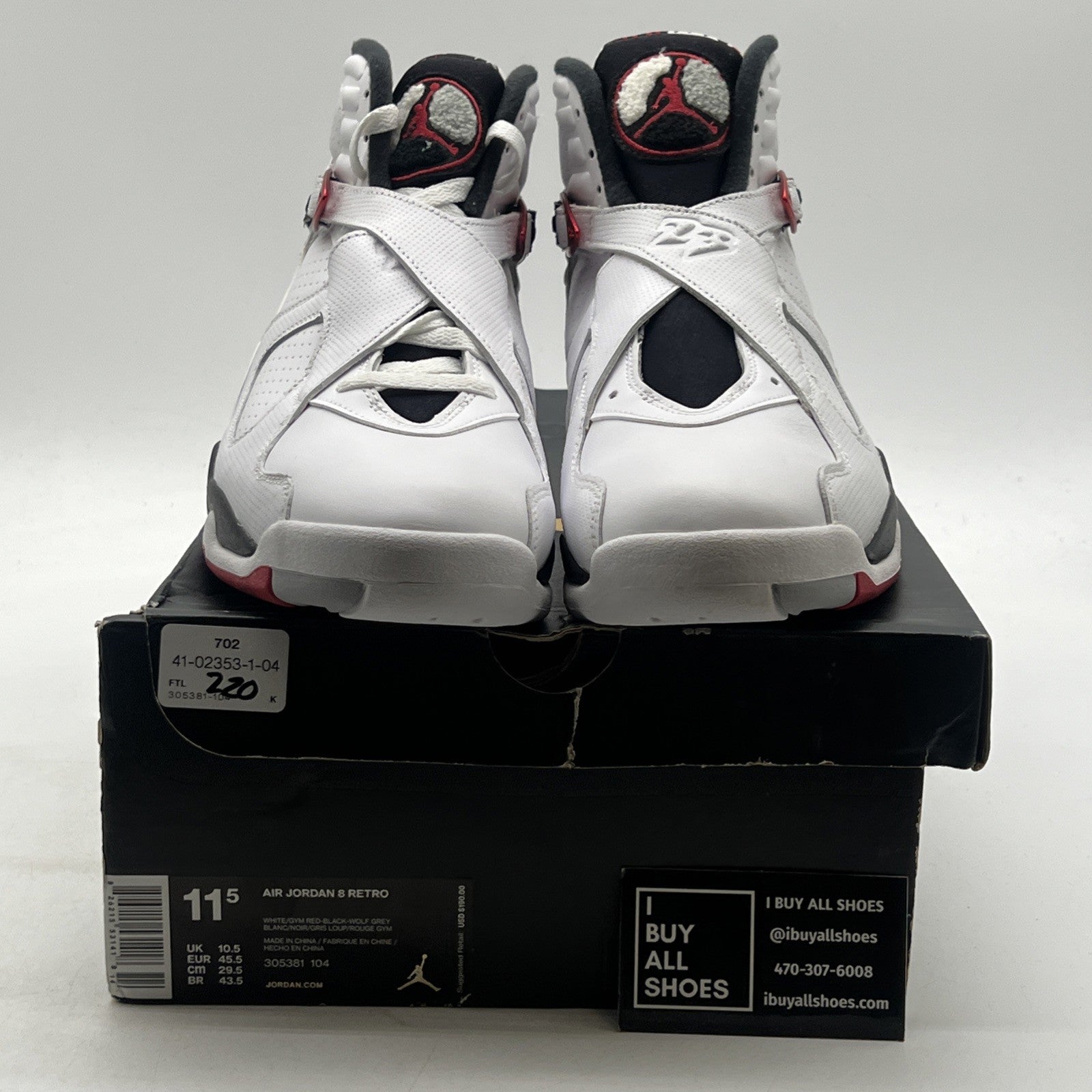 Size 11.5 - Air Jordan 8 Retro Alternate (305381-104)
