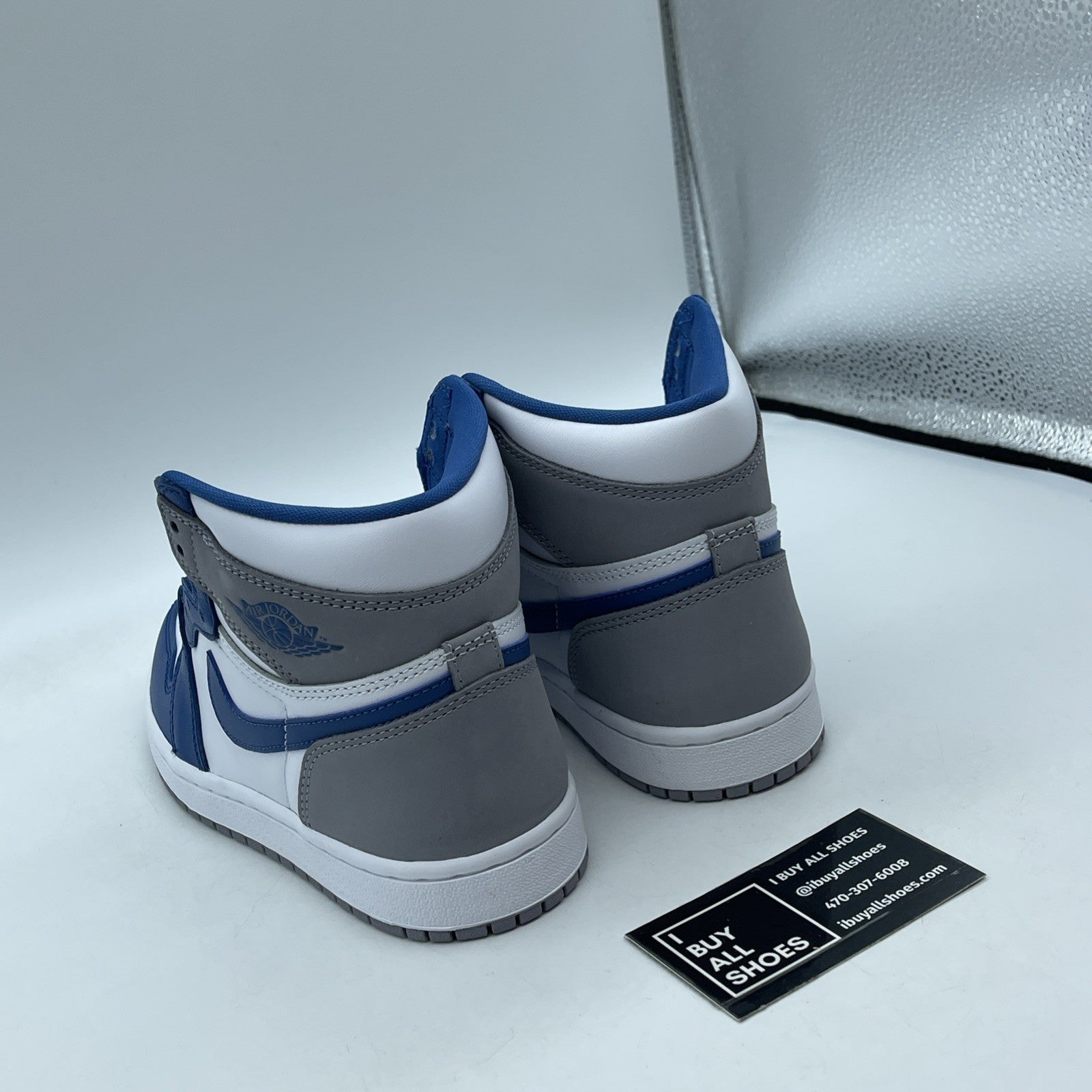 Size 4.5Y - Jordan 1 Retro OG High True Blue Grey White Suede (DZ5485-410)