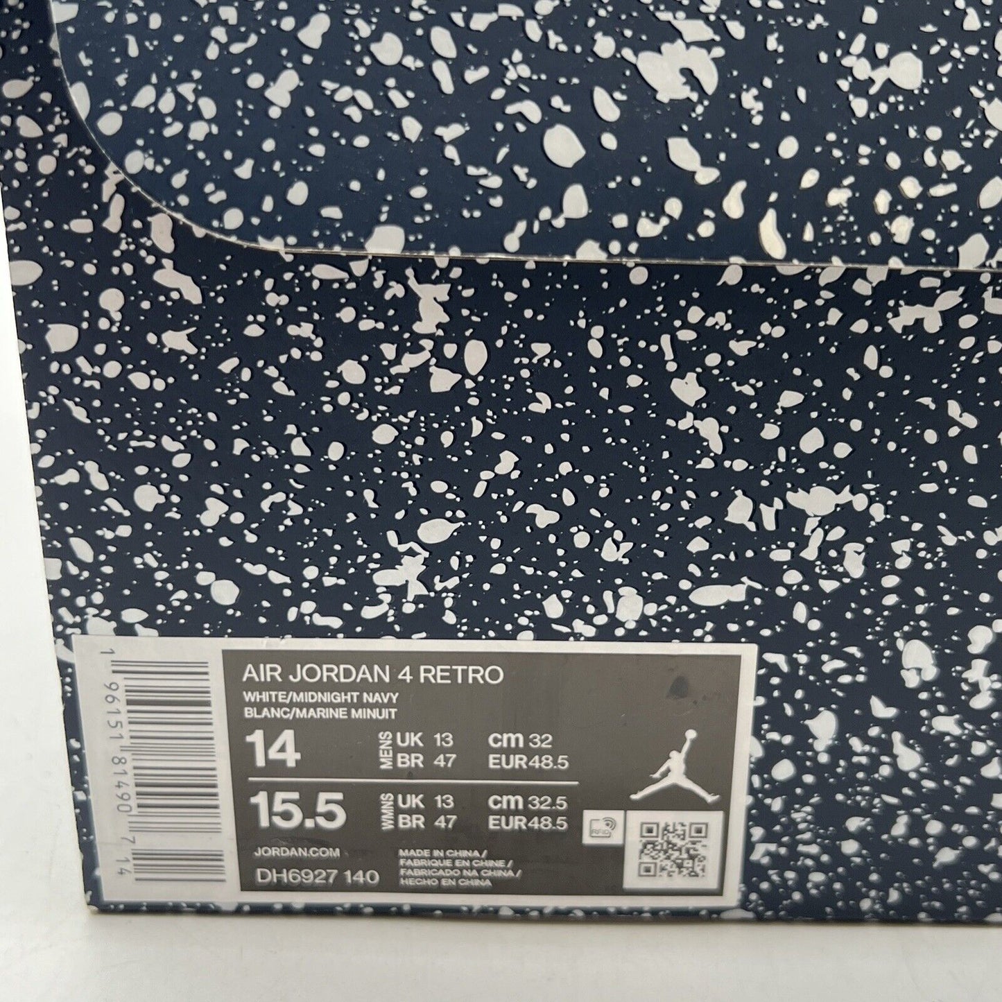 Size 14 - Jordan 4 Retro Mid Midnight Navy White Leather (DH6927-140)